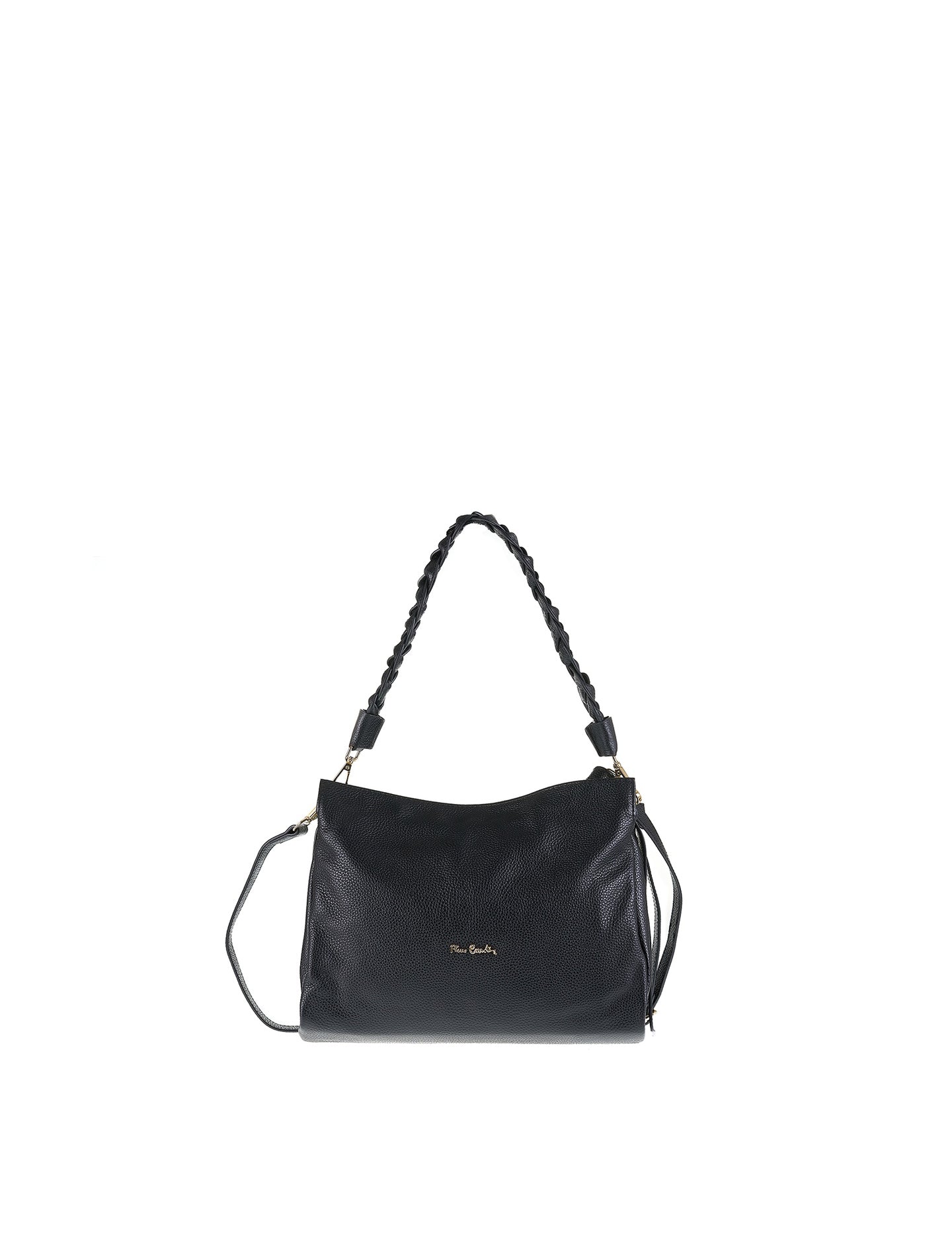 Borsa a Spalla in Vera Pelle Nero Pierre Cardin