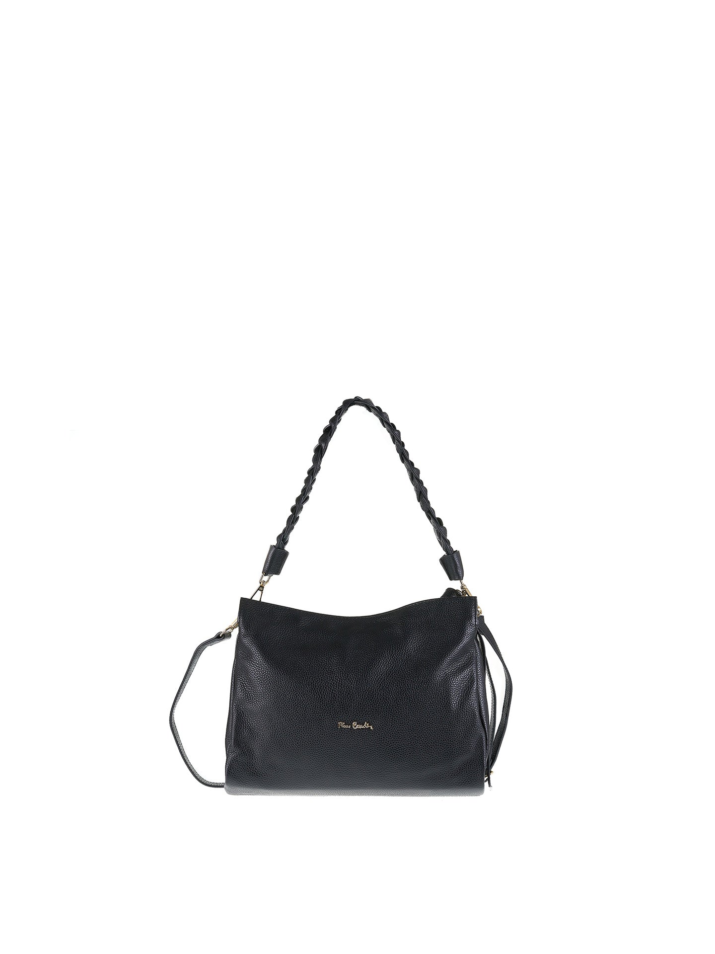Borsa a Spalla in Vera Pelle Nero Pierre Cardin