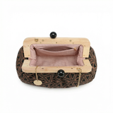 Bolso de hombro de poliéster marrón