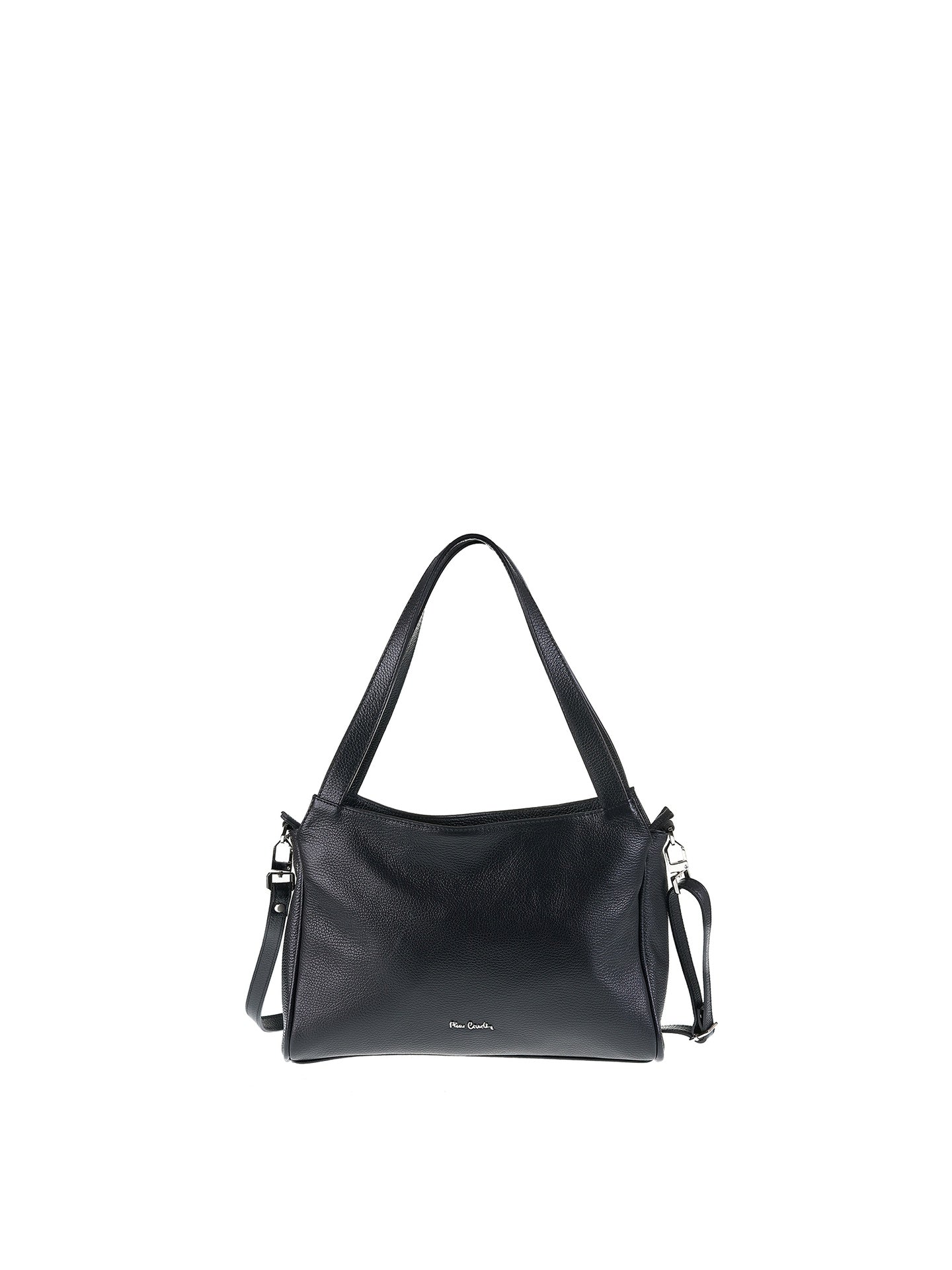 Borsa a Spalla in Vera Pelle Nero Pierre Cardin
