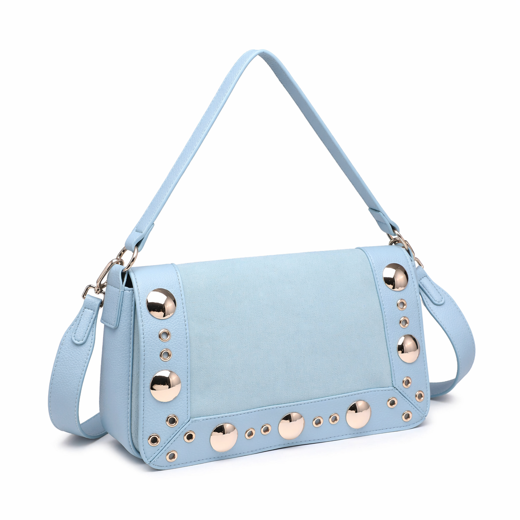 Borsa a Tracolla in Pelle Vegana Blu