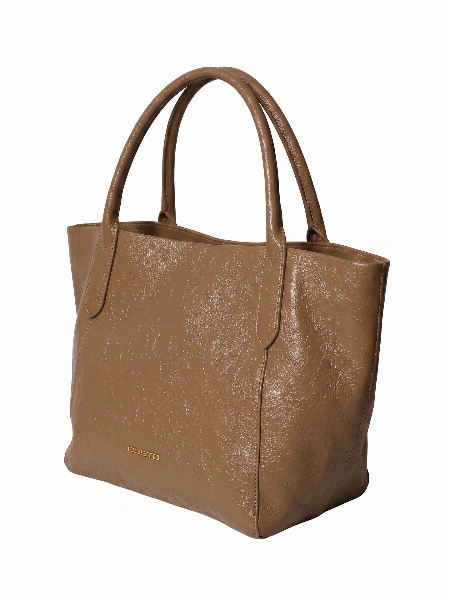 Borsa a Mano in Pelle Vegana Beige