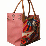 Borsa a Mano in Pelle Vegana Rosa