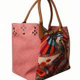 Borsa a Mano in Pelle Vegana Rosa