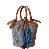 Borsa a Mano in Pelle Vegana Blu