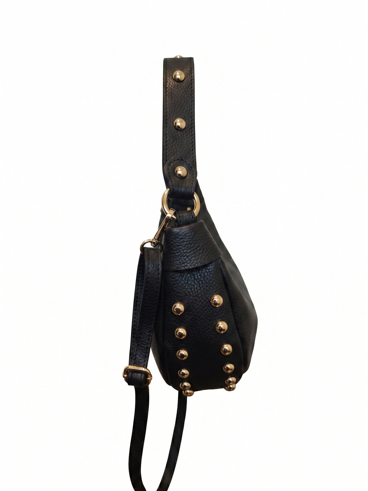 Borsa a Tracolla in Dollaro Leather Nero