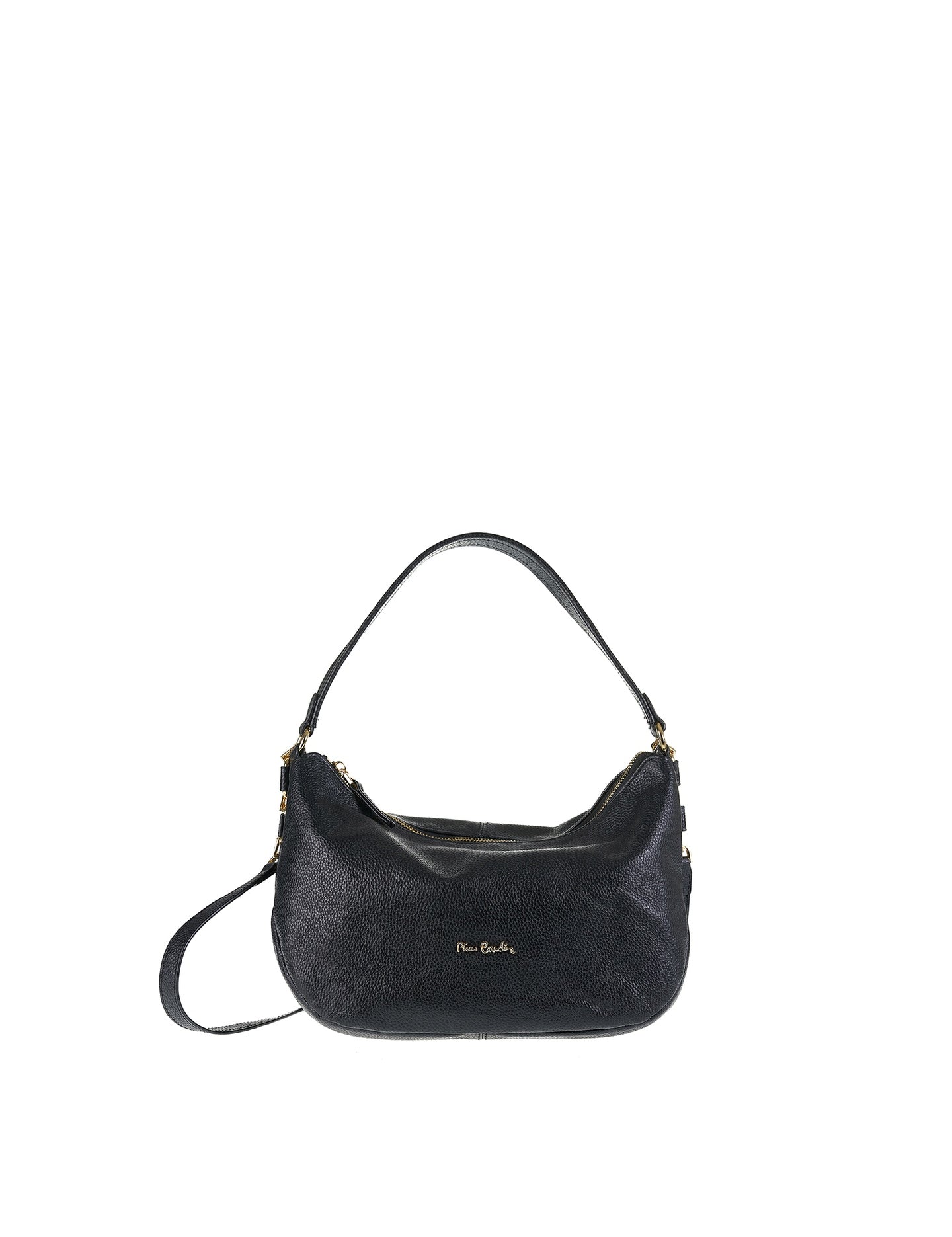Borsa a Spalla in Vera Pelle Nero Pierre Cardin