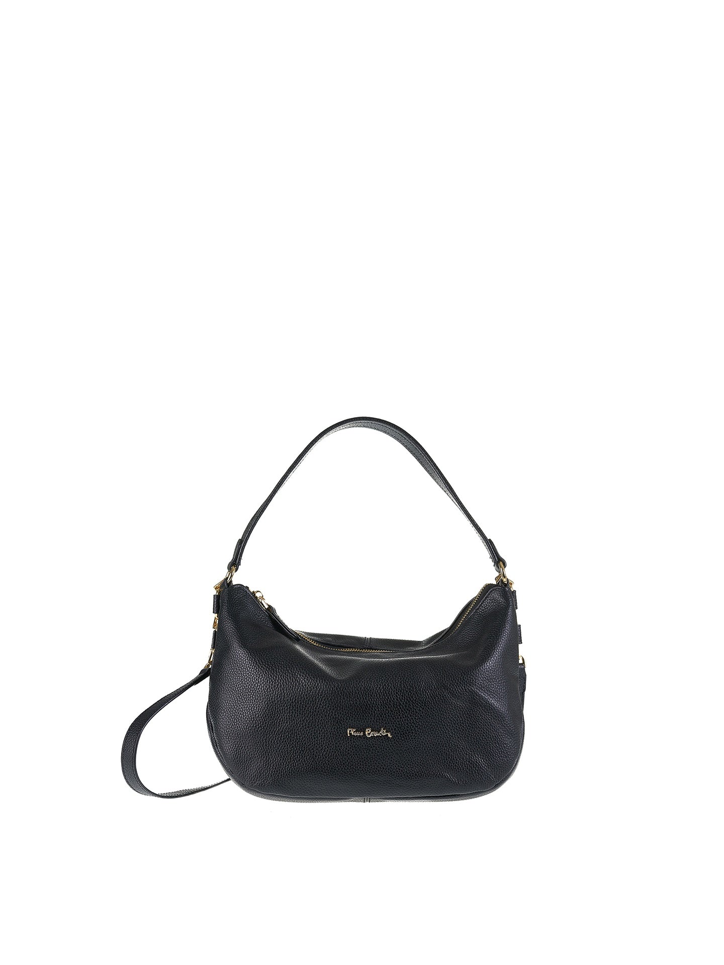 Borsa a Spalla in Vera Pelle Nero Pierre Cardin