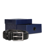 Set Portafoglio e Cintura in Vera Pelle Nero
