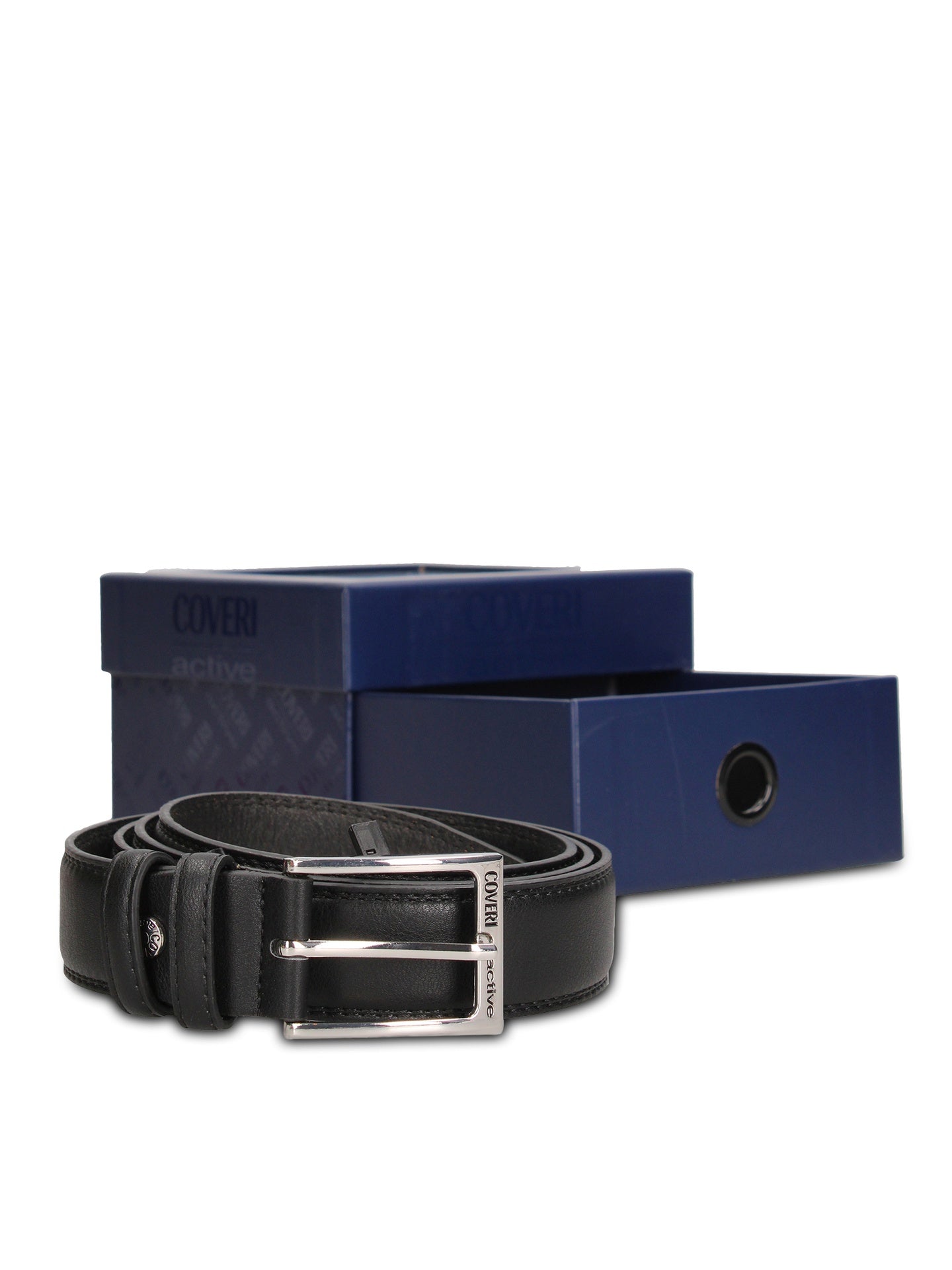 Set Portafoglio e Cintura in Vera Pelle Nero