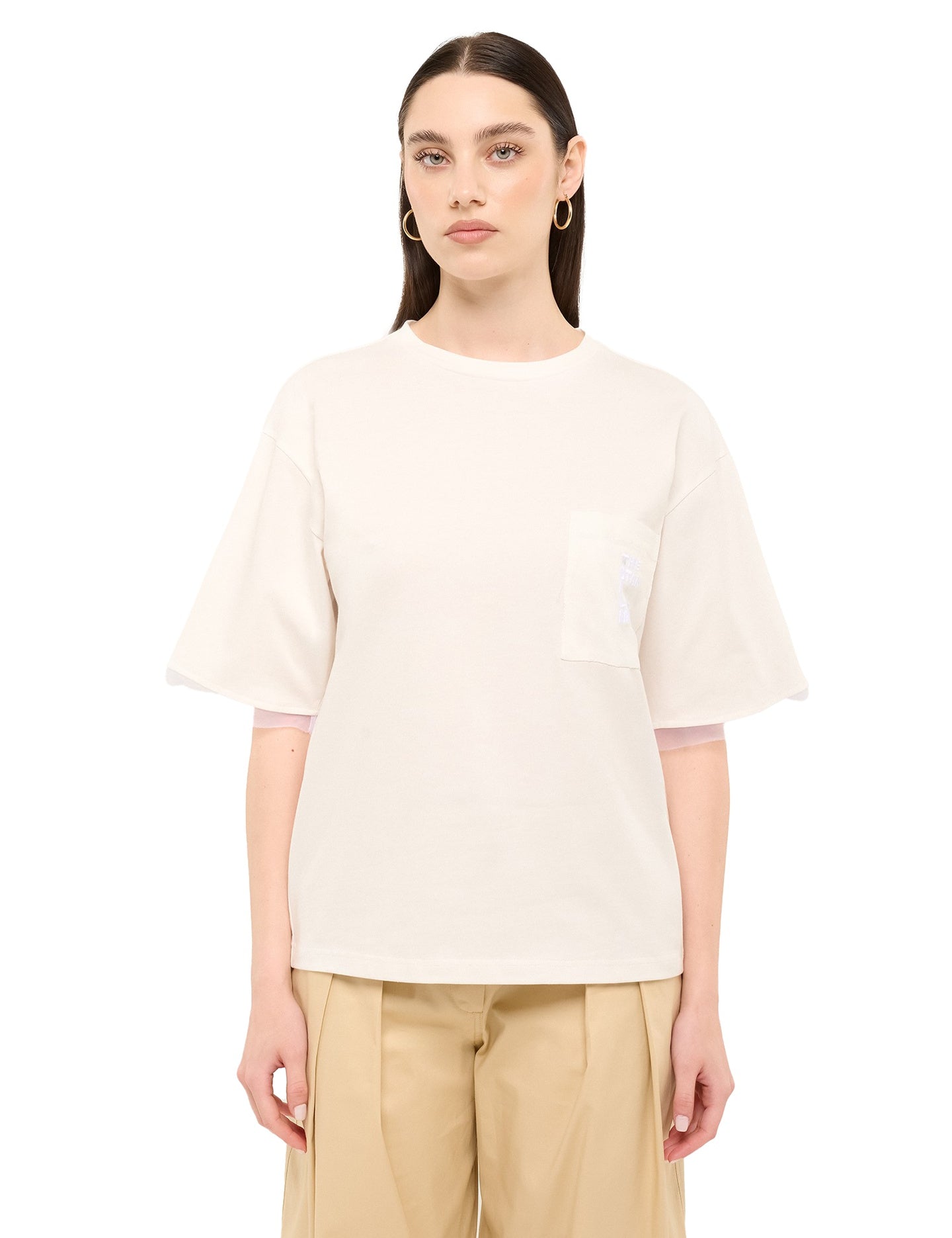 Maglia Donna Aurélie Elite in Cotone Panna Marc Ellis