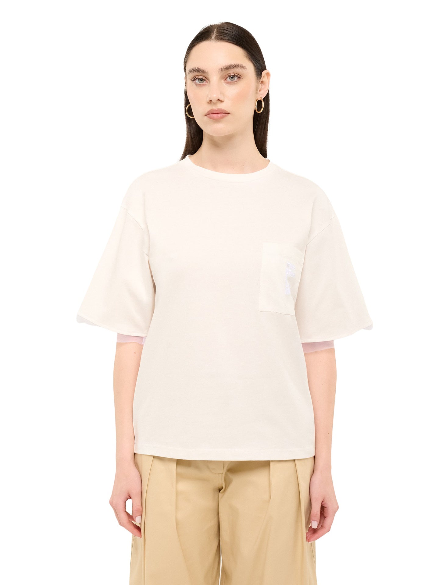 Maglia Donna Aurélie Elite in Cotone Panna Marc Ellis