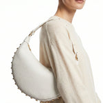 Borsa a Tracolla in Dollaro Leather Bianco
