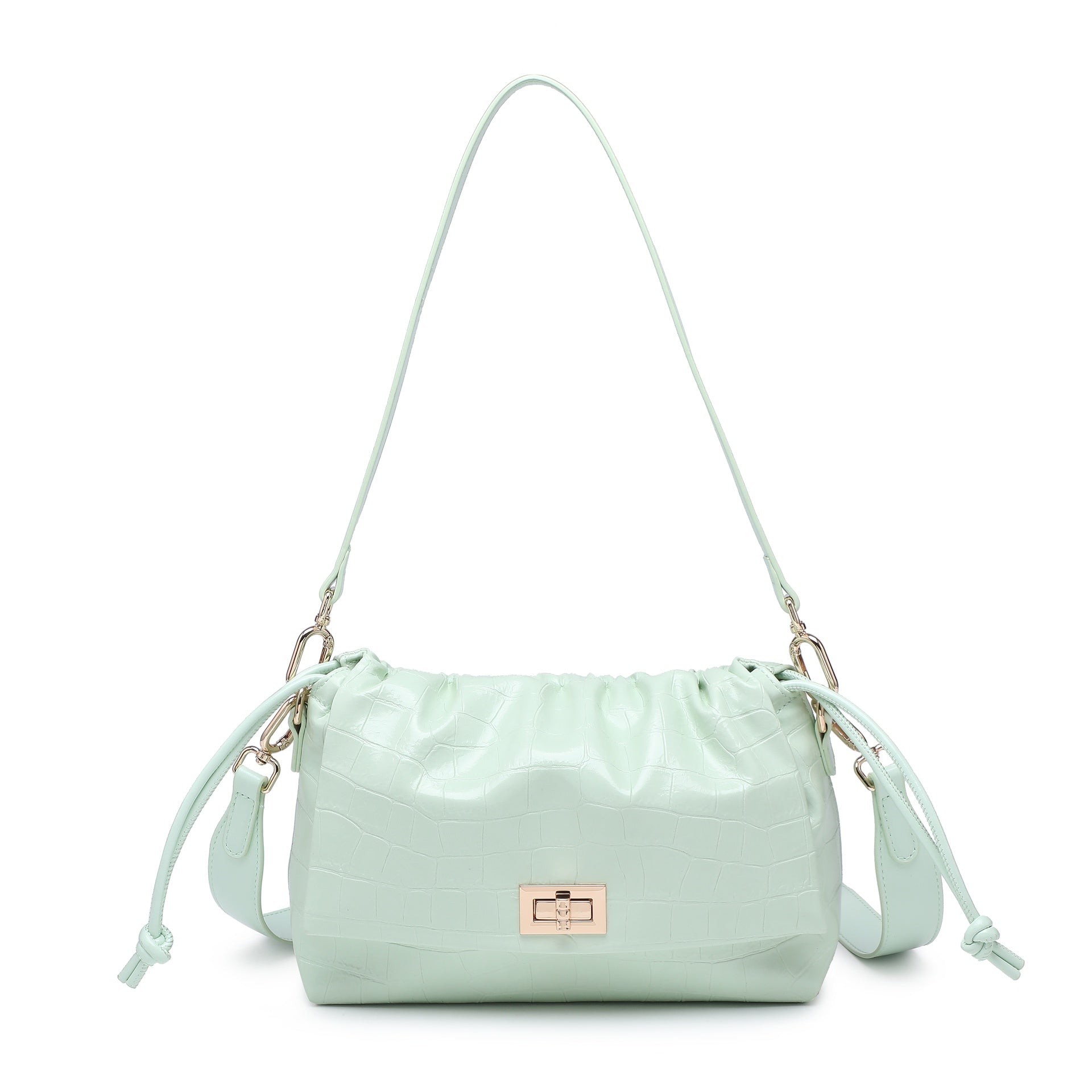 Borsa a Spalla in Pelle Vegana Verde