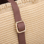Borsa a Mano in Woven Straw Marrone