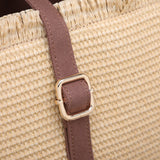 Borsa a Mano in Woven Straw Marrone