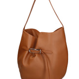 Borsa a Mano in Vera Pelle Cuoio Scuro