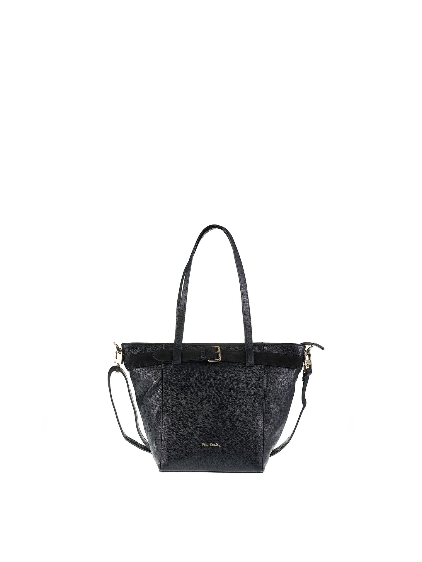 Borsa a Spalla in Vera Pelle Nero Pierre Cardin
