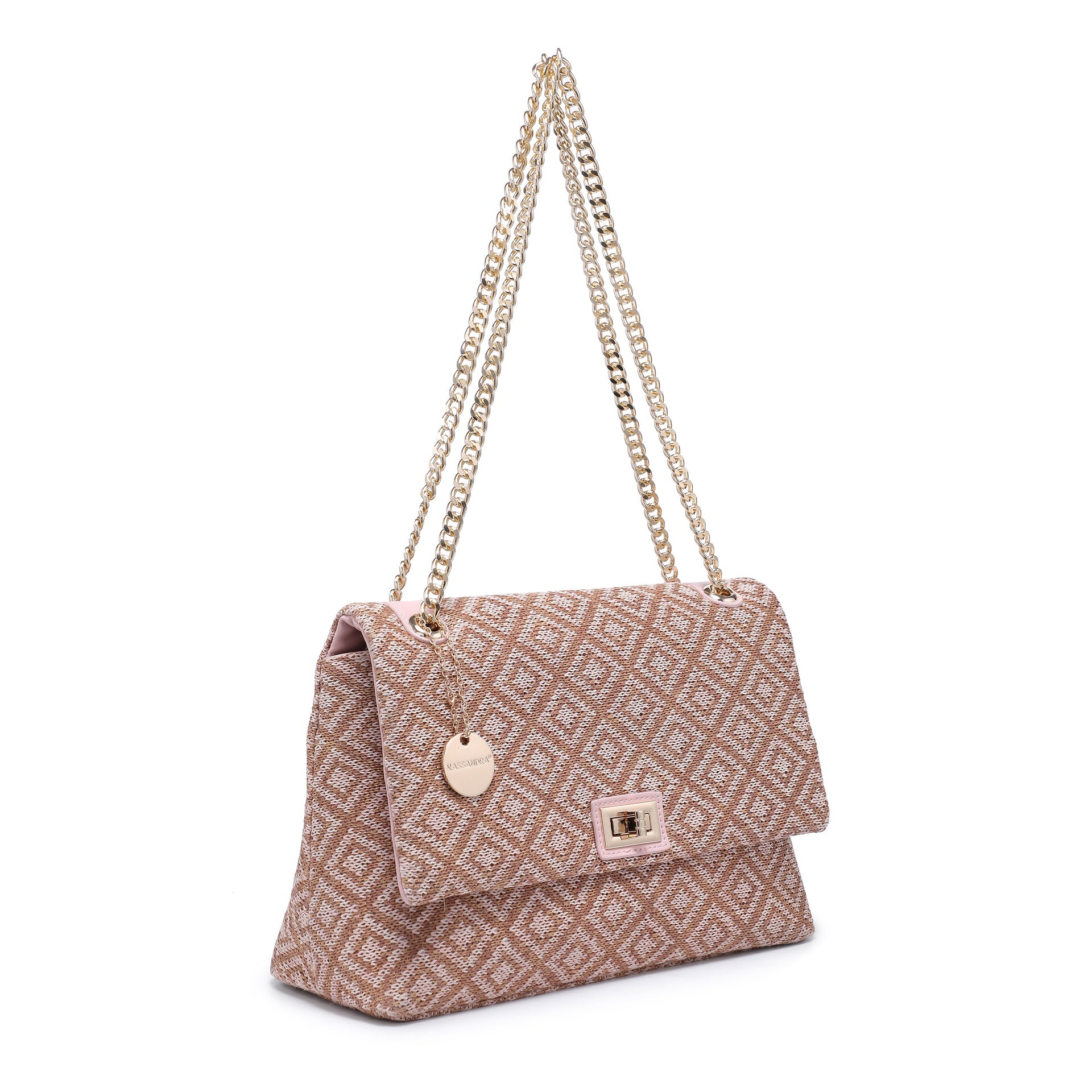 Bolso de hombro rosa de poliéster