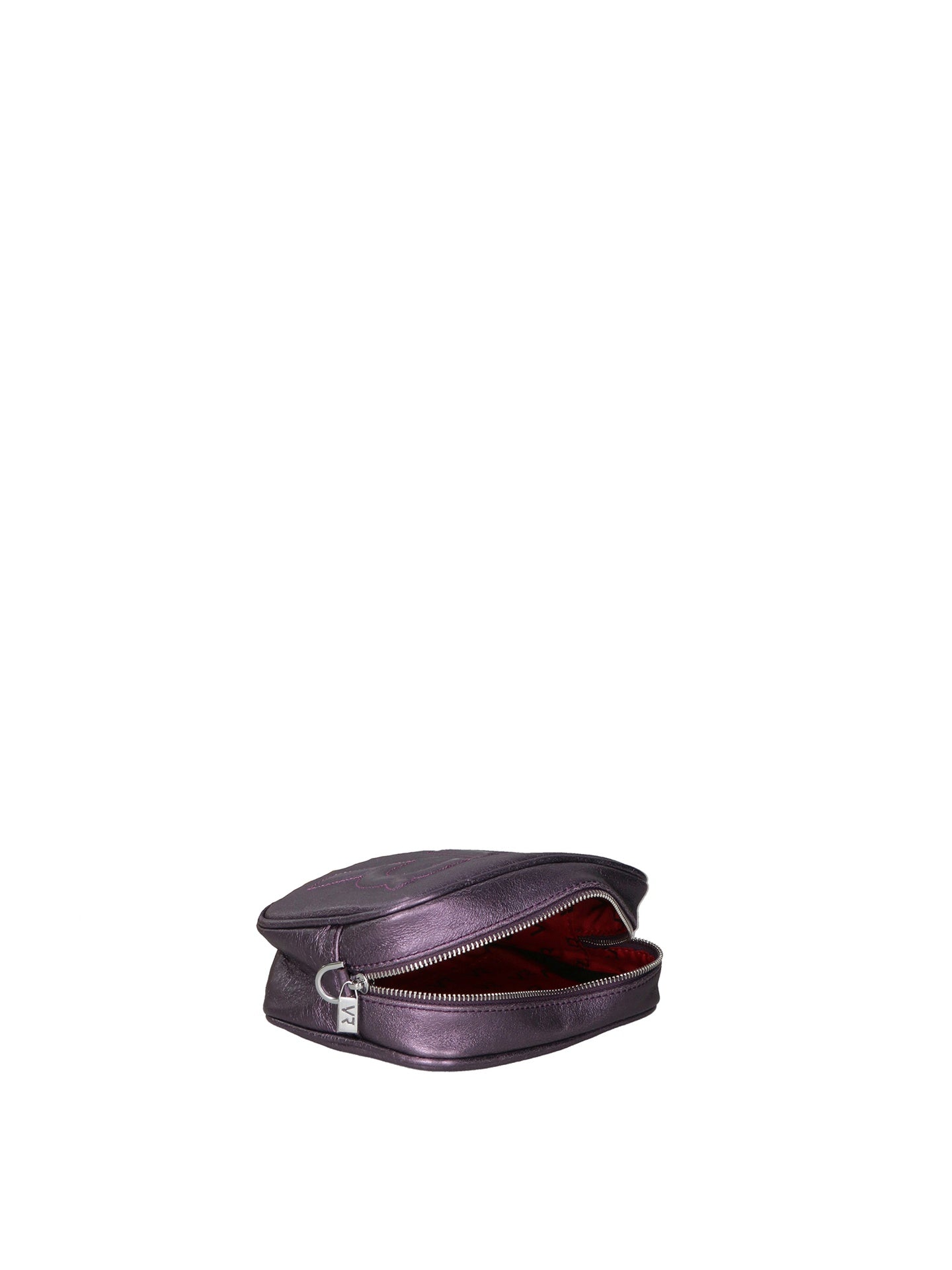 Borsa a Tracolla in Genuine Printed Suede Leather Viola