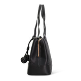 Bolso de hombro de piel vegana negra