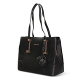 Bolso de hombro de piel vegana negra
