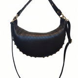 Borsa a Tracolla in Dollaro Leather Nero