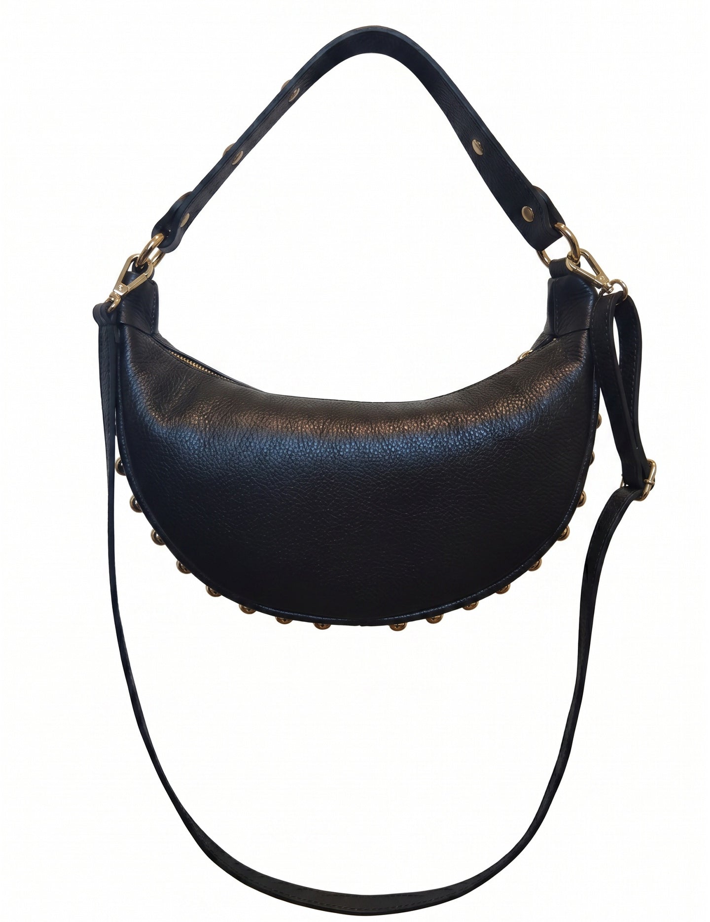 Borsa a Tracolla in Dollaro Leather Nero