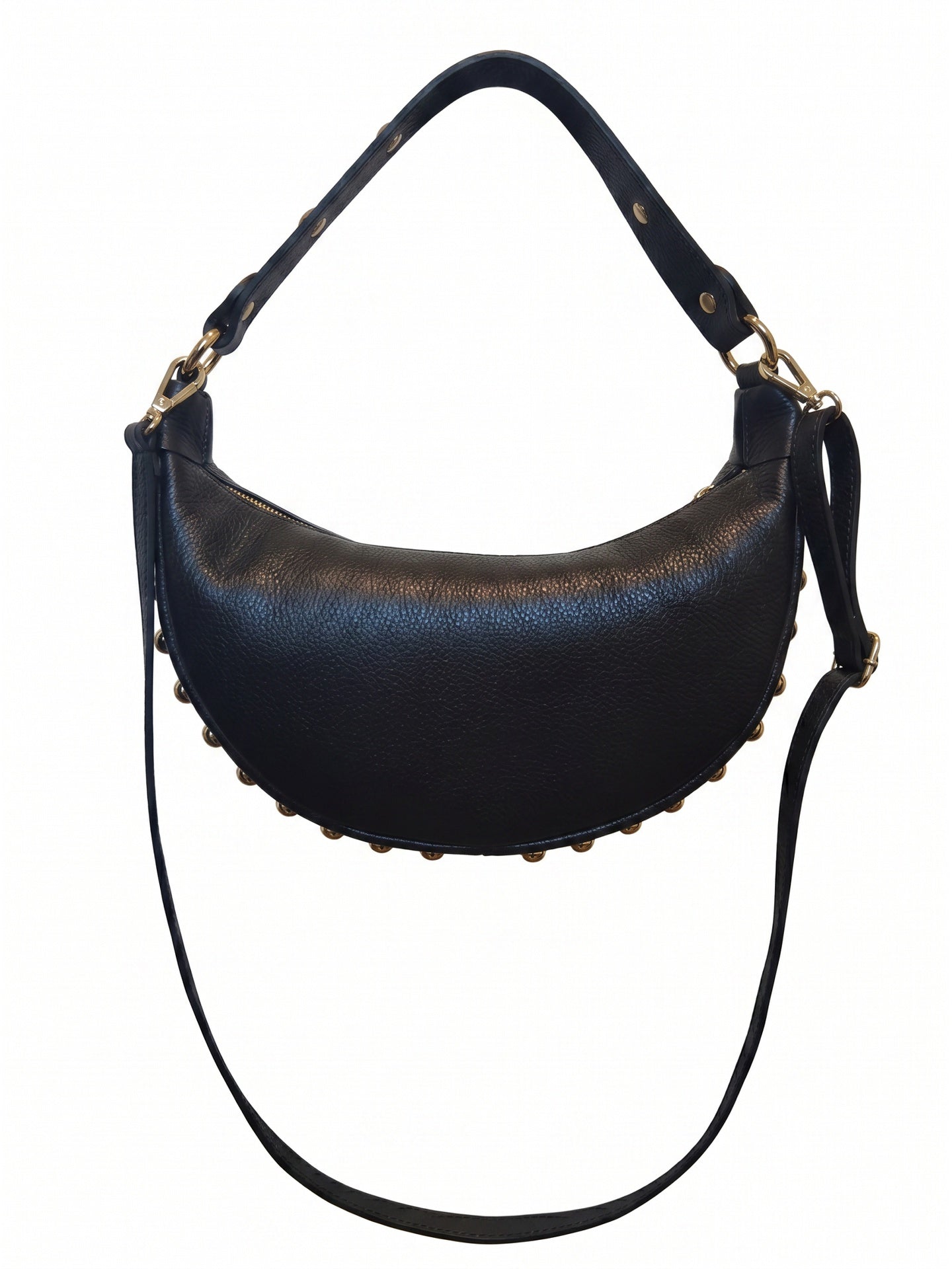Borsa a Tracolla in Dollaro Leather Nero