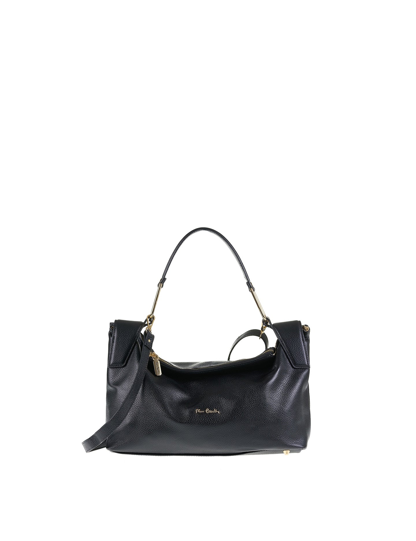 Borsa a Spalla in Vera Pelle Nero Pierre Cardin