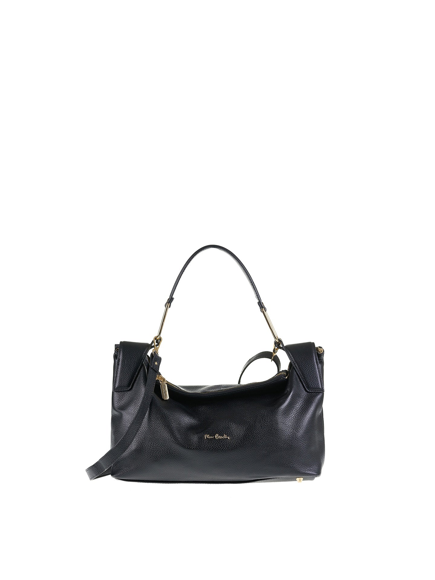 Borsa a Spalla in Vera Pelle Nero Pierre Cardin