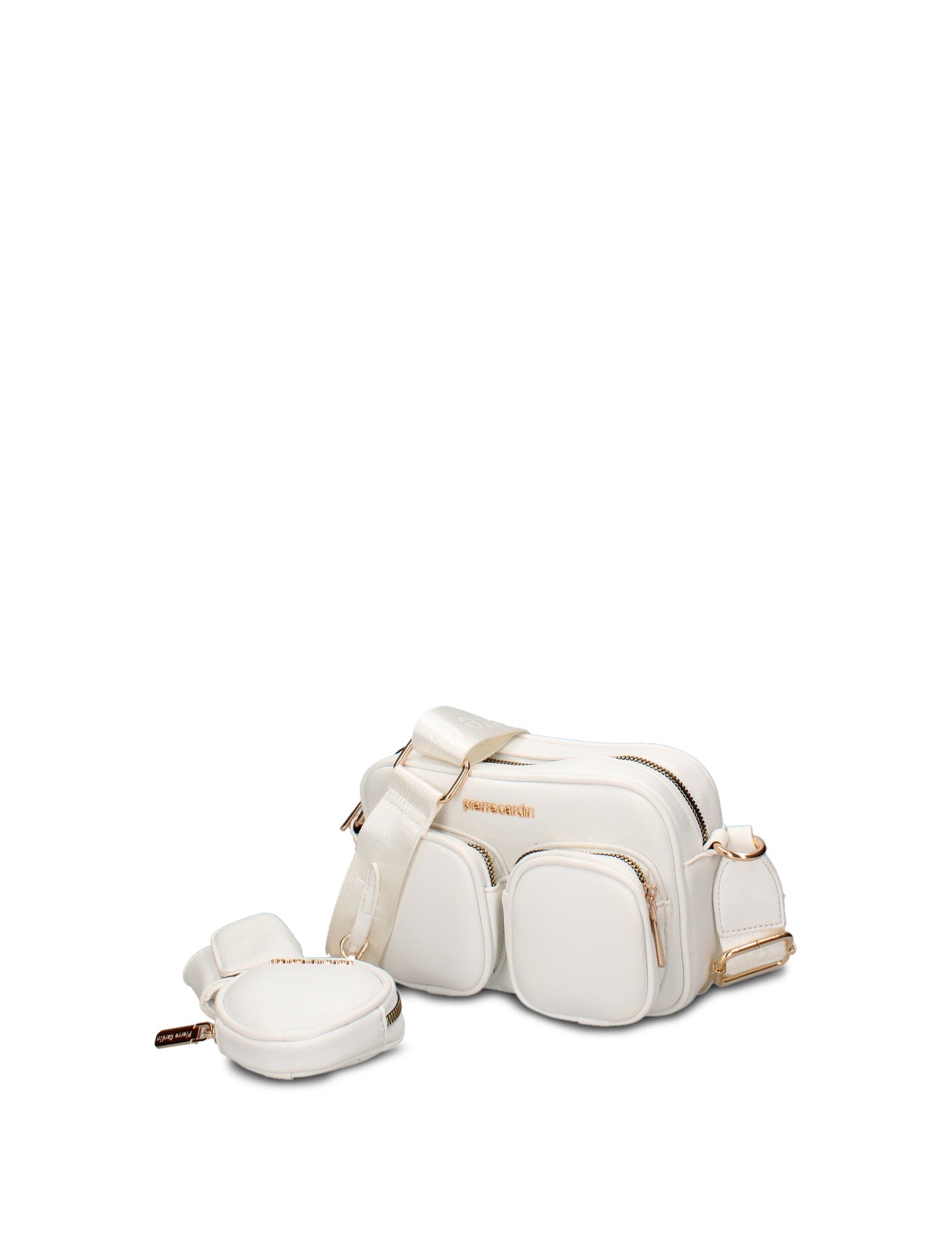 Borsa a Tracolla in Pelle Vegana Bianco Pierre Cardin