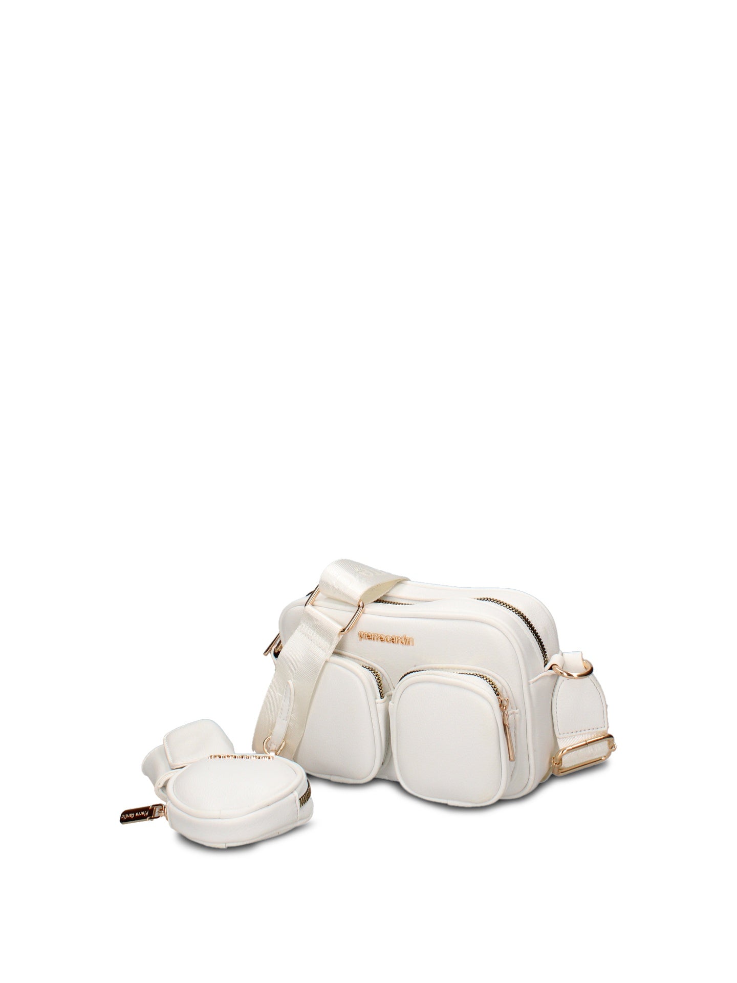 Borsa a Tracolla in Pelle Vegana Bianco Pierre Cardin