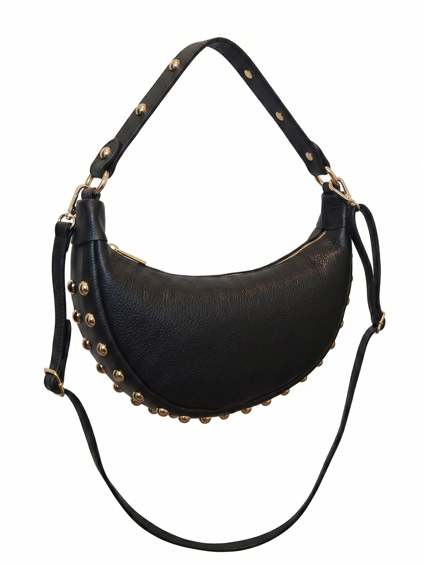 Borsa a Tracolla in Dollaro Leather Nero