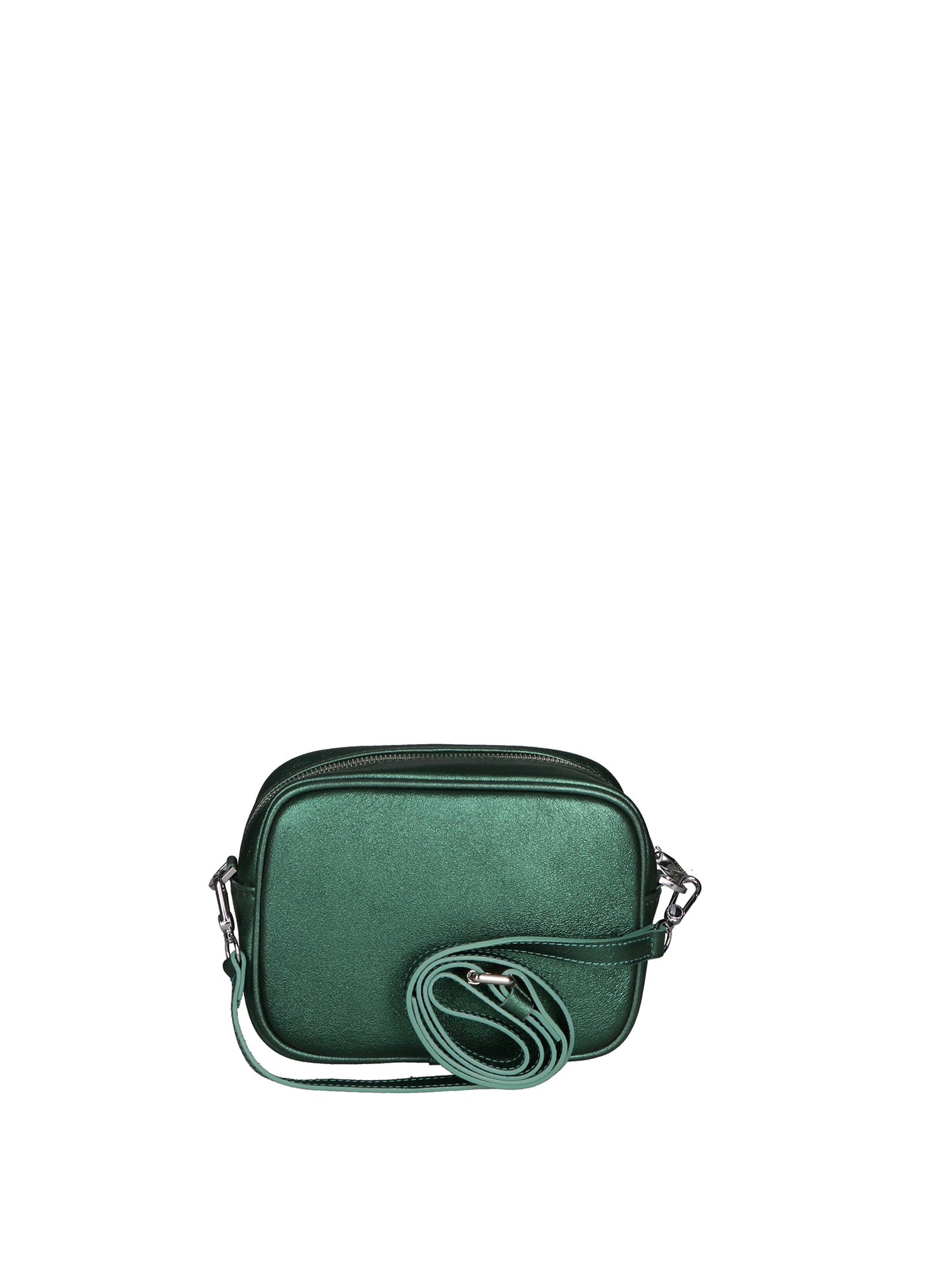 Borsa a Tracolla in Genuine Printed Suede Leather Verde