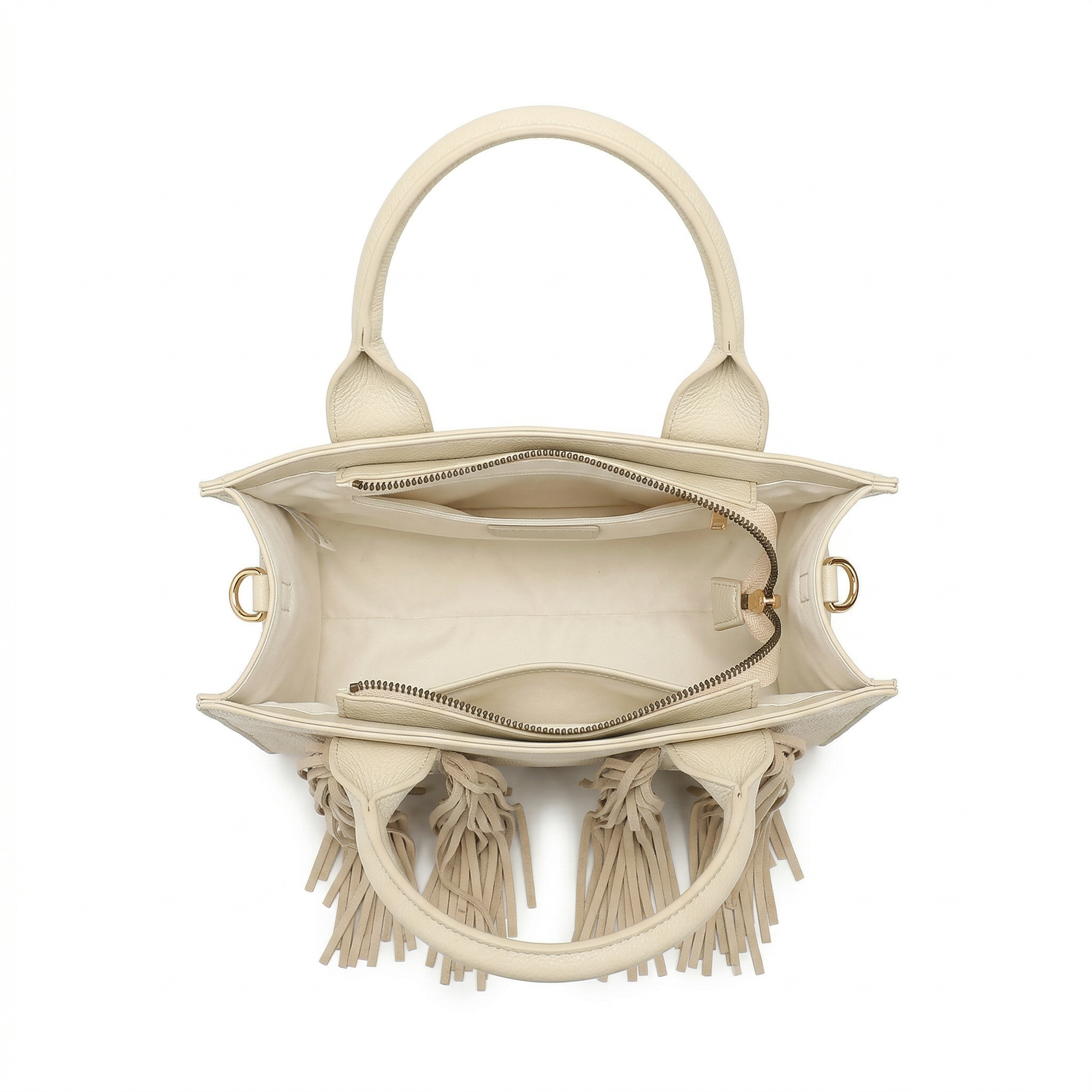 Borsa a Mano in Polyurethane Beige