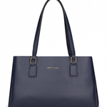 Borsa a Spalla in Pelle Vegana Blu Pierre Cardin