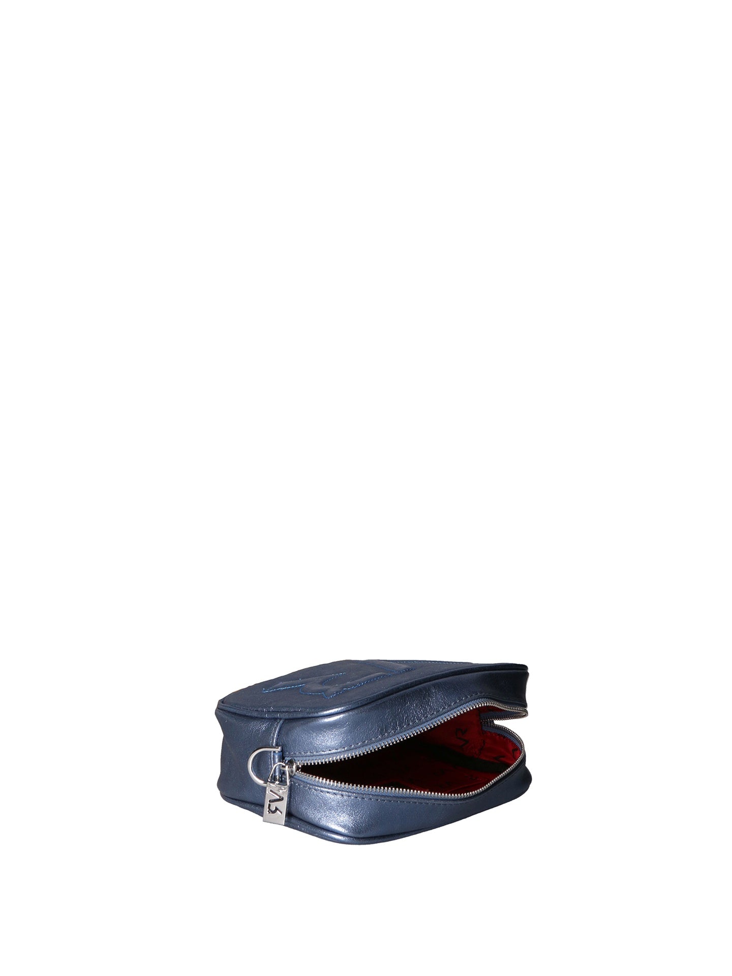 Borsa a Tracolla in Genuine Printed Suede Leather Azzurro