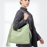 Borsa a Spalla in Pelle Vegana Verde