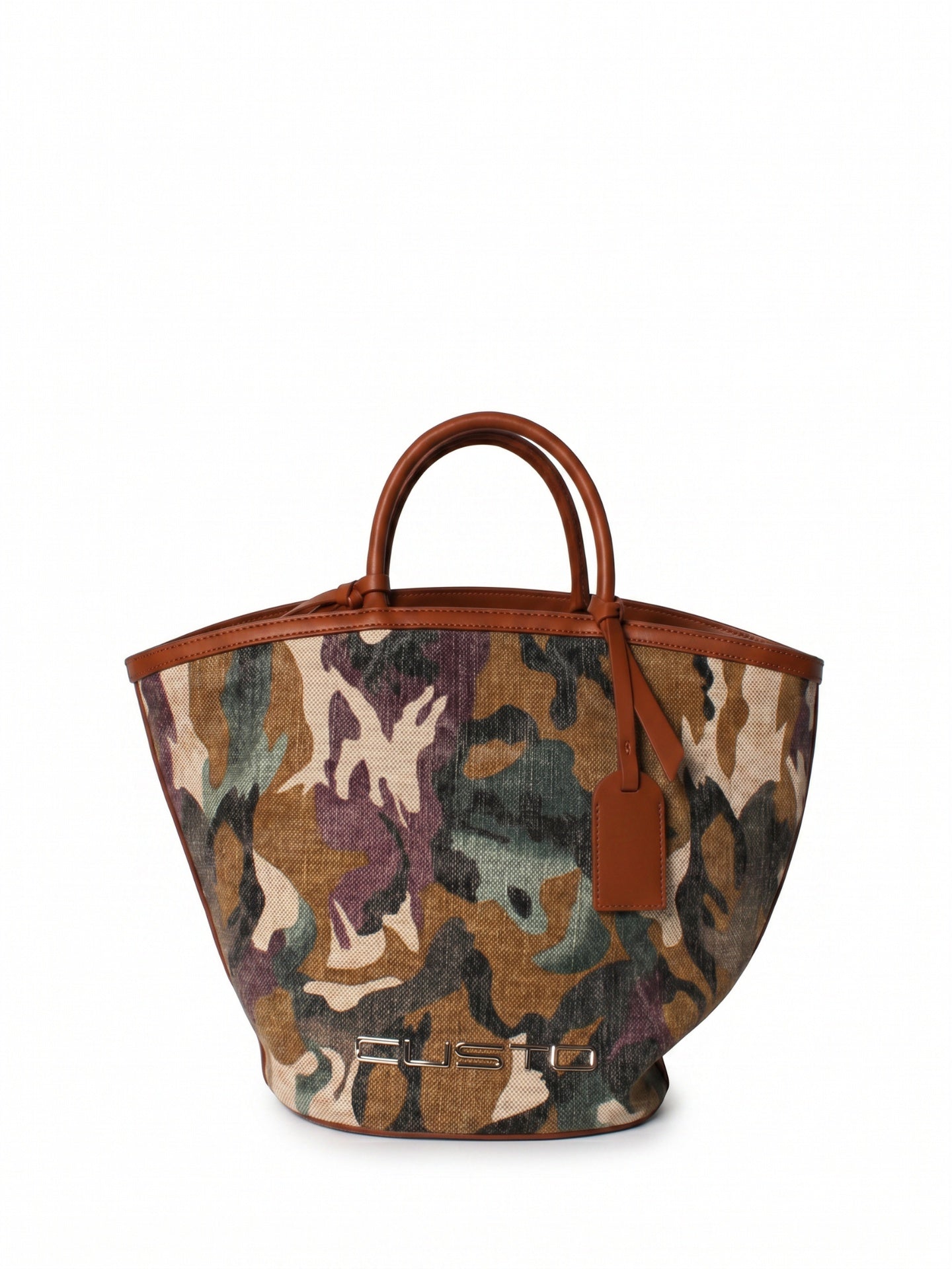 Borsa a Mano in Pelle Vegana Verde Militare