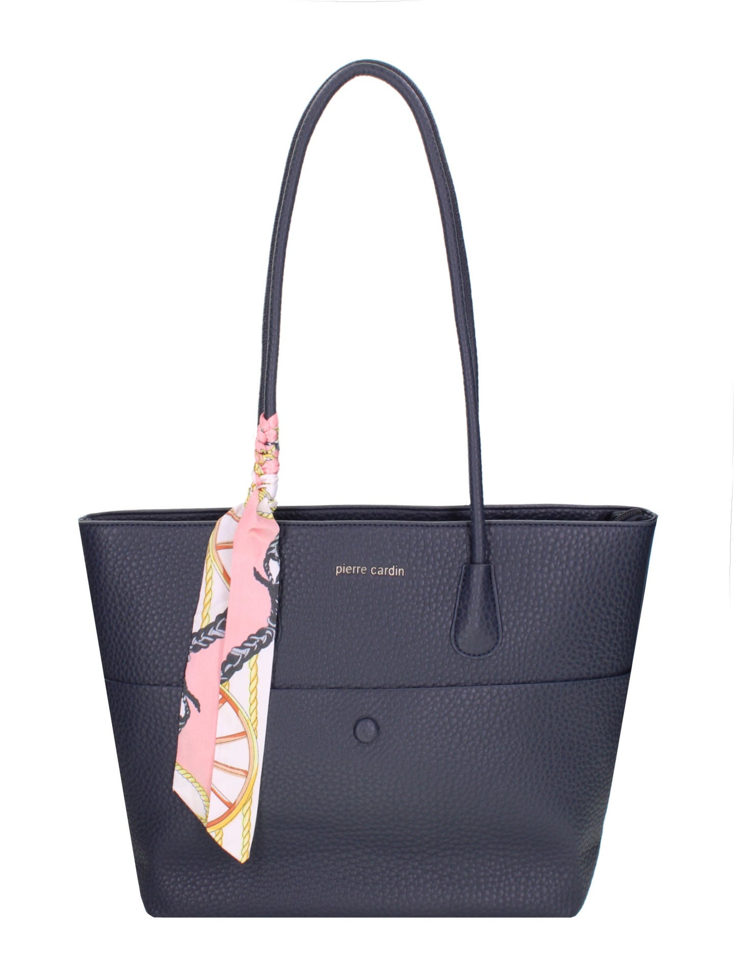 Borsa Shopper in Pelle Vegana Blu Pierre Cardin