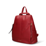 Mochila de piel vegana color burdeos