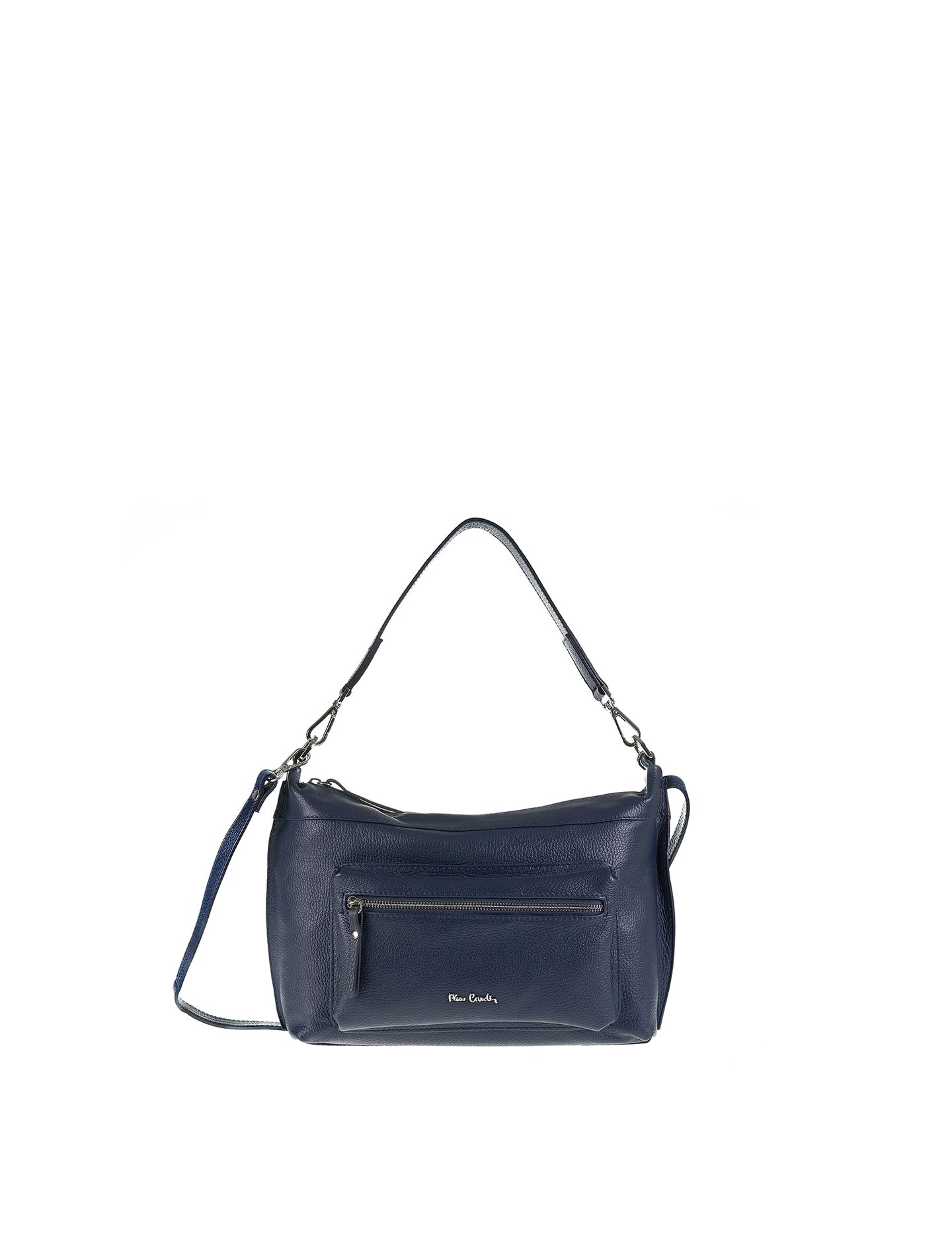 Borsa a Spalla in Vera Pelle Navy Pierre Cardin