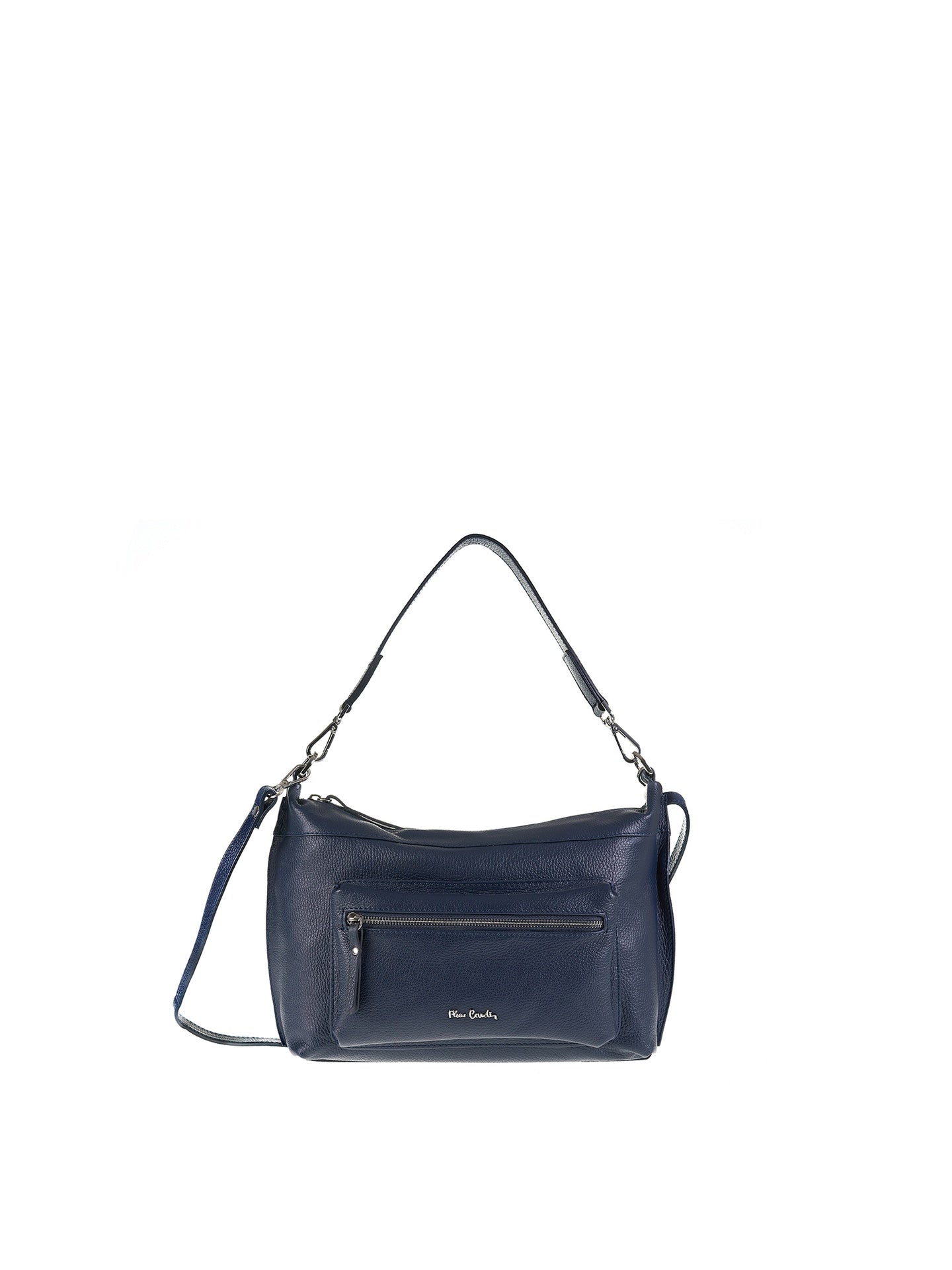Borsa a Spalla in Vera Pelle Navy Pierre Cardin