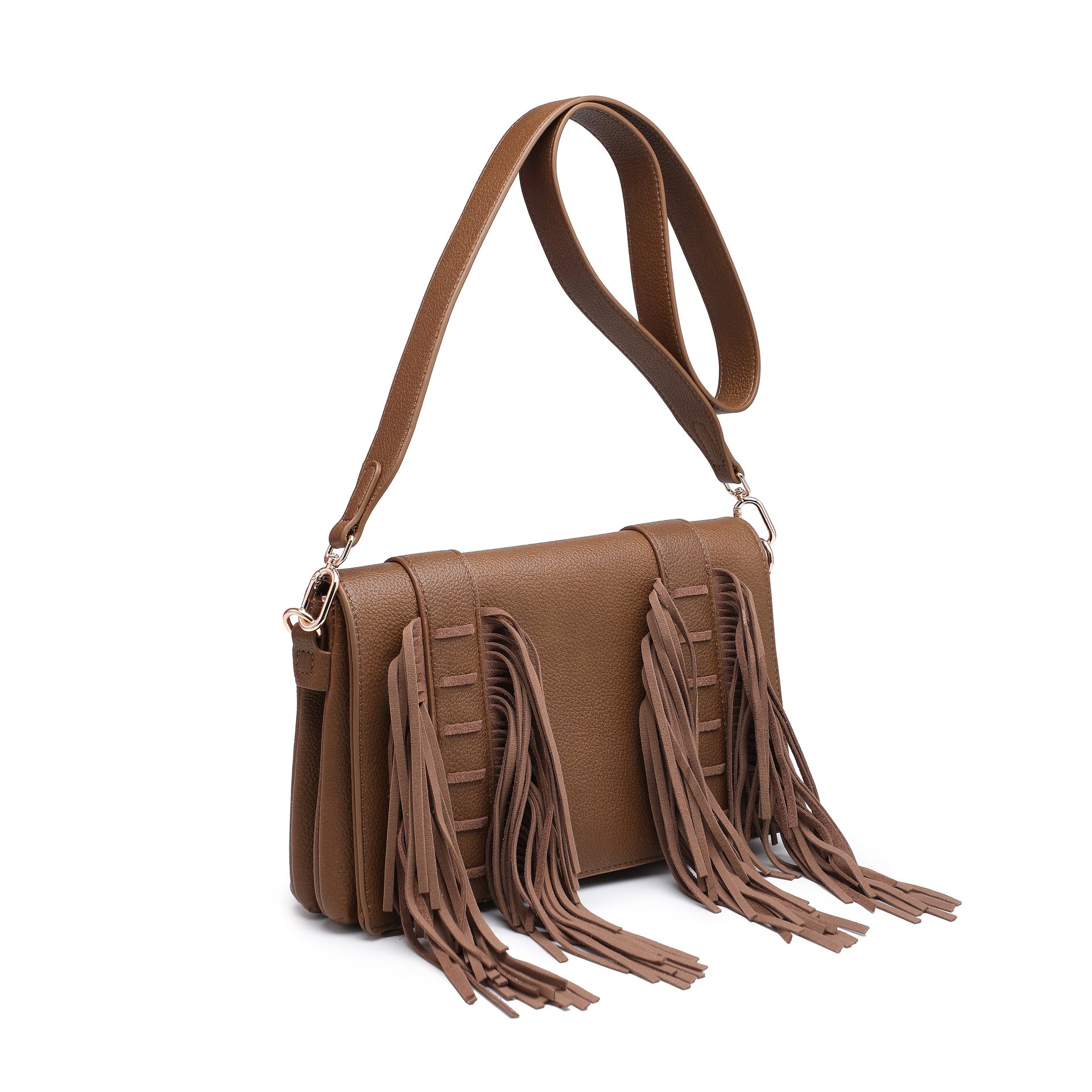 Borsa a Tracolla in Polyurethane Marrone