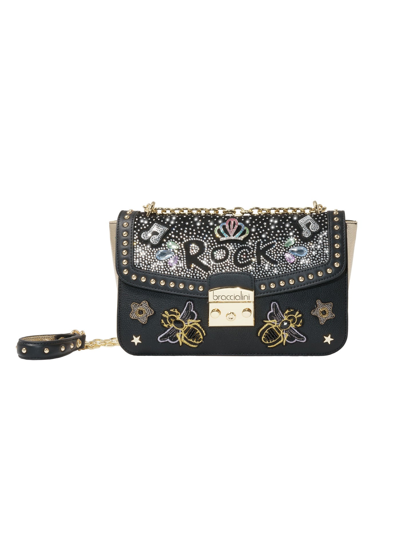 Borsa a Tracolla in Pelle Vegana Nero Braccialini