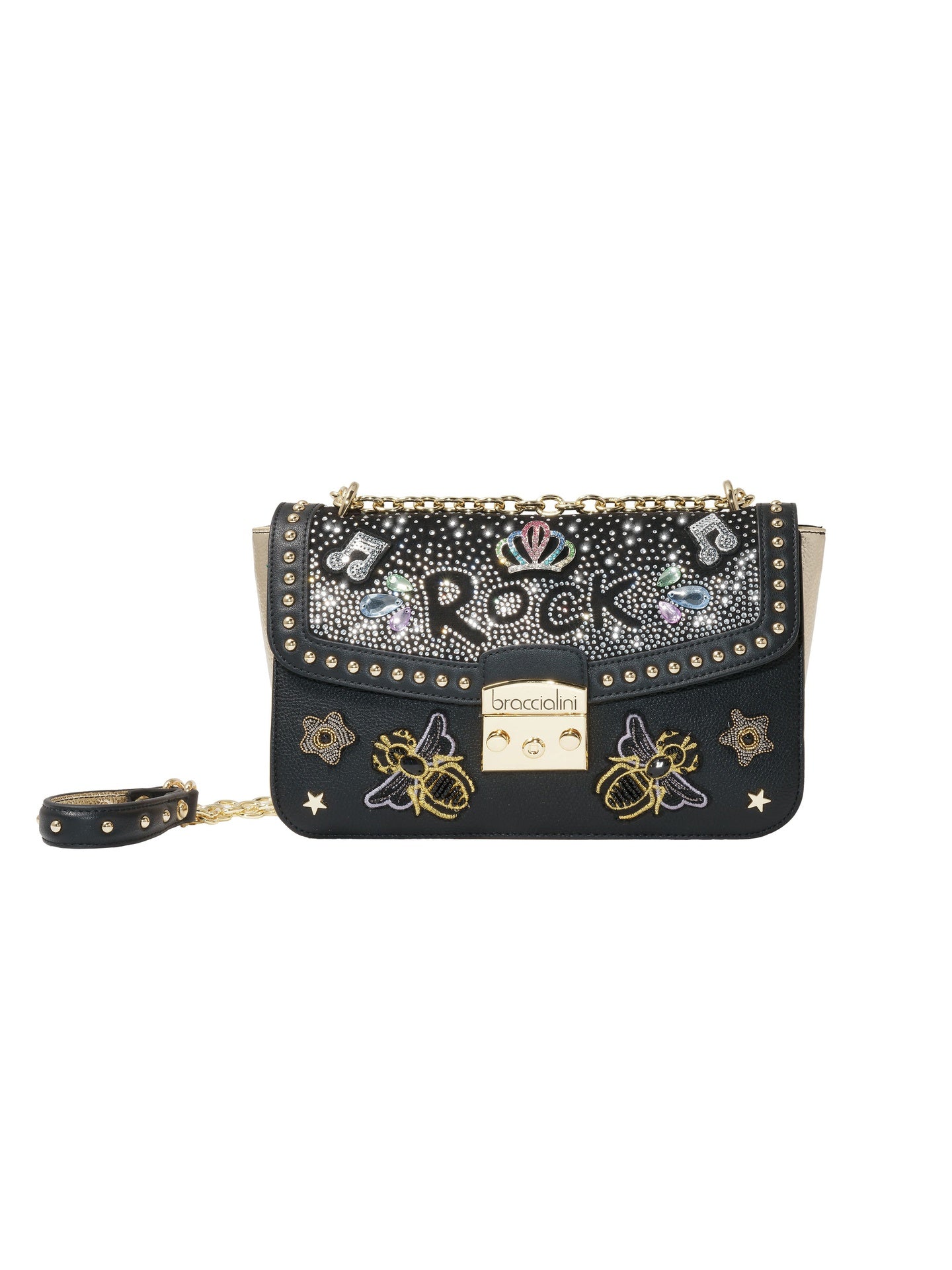 Borsa a Tracolla in Pelle Vegana Nero Braccialini