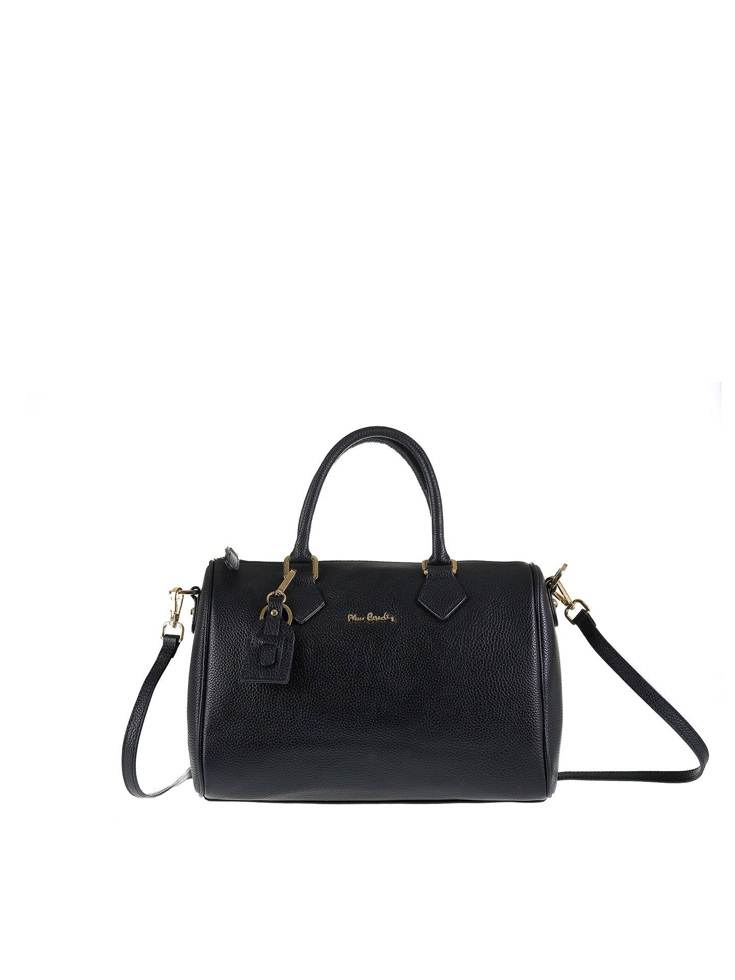 Borsa a Bauletto in Vera Pelle Nero Pierre Cardin