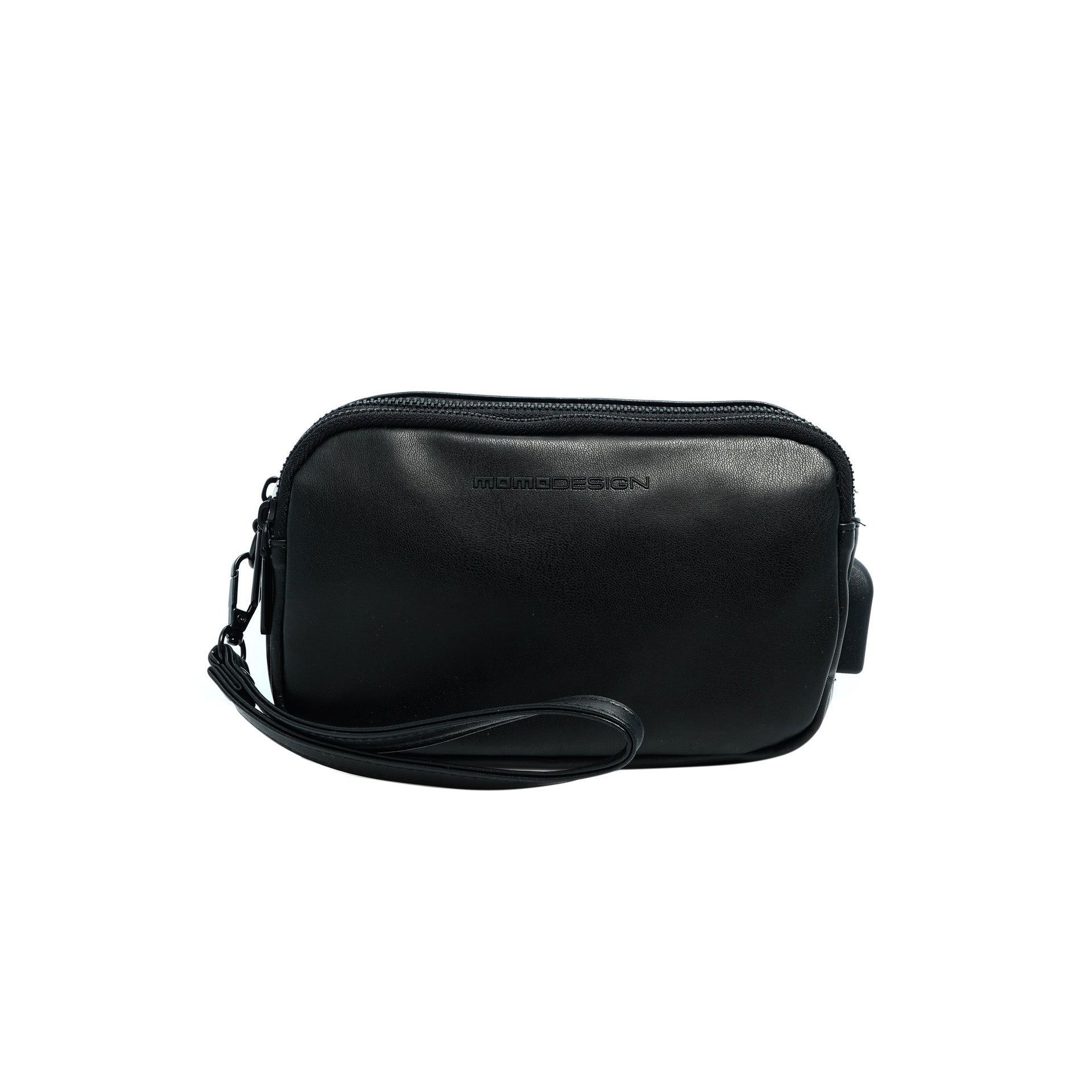 Borsa a Mano Uomo Velours Chic in Pelle Vegana Black Momo Design
