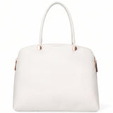 Weiße vegane Lederhandtasche